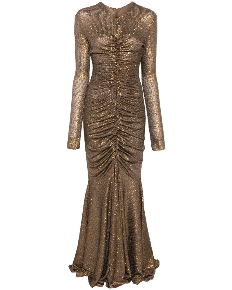 Norma Kamali Langärmeliges Abendkleid - Braun Braun