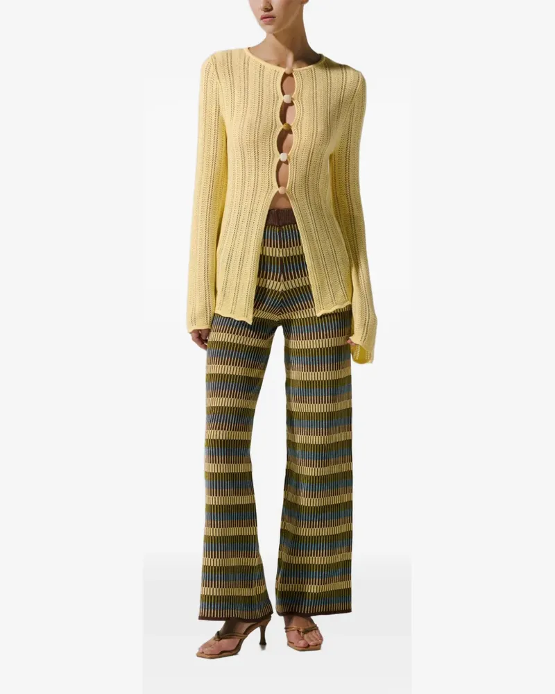 Baobab Collection Gestreifte Kina Wide-Leg-Hose - Grün Grün