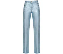Gerade Jeans im Metallic-Look