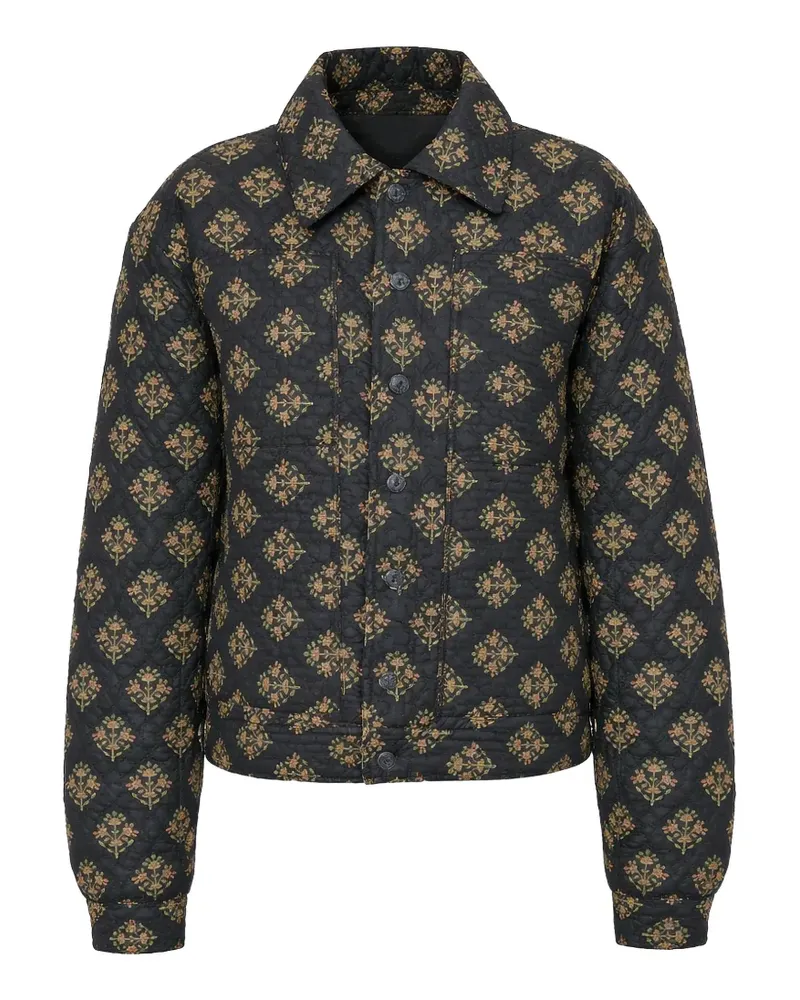 Antik Batik quilted floral jacket - Schwarz Schwarz