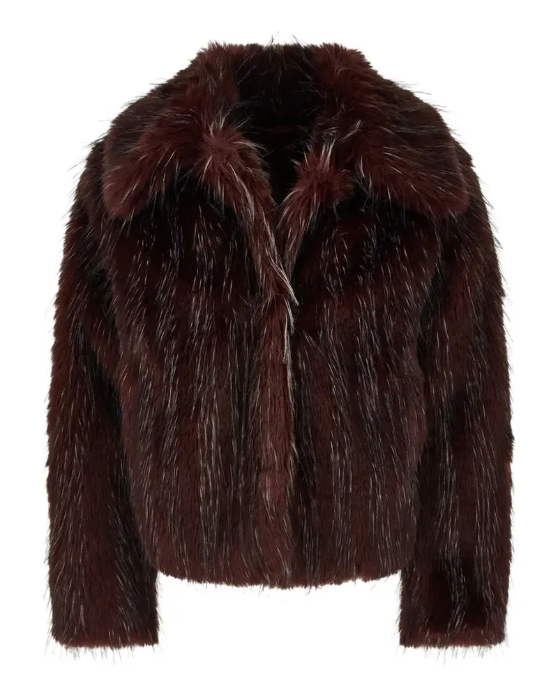 HUGO BOSS Cefura Mantel aus Faux Fur mit lockerem Schnitt - Rot Rot