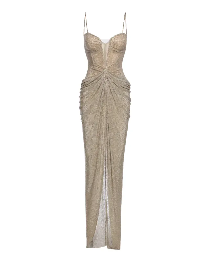 NISSA crystal-embellished tulle maxi dress - Gold Gold