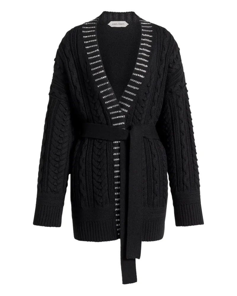 Alberta Ferretti Aran cable-knit cardigan - Schwarz Schwarz