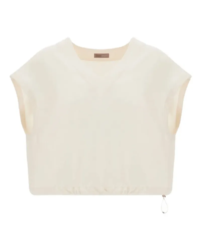 Herno drawstring V-neck top - Nude Nude