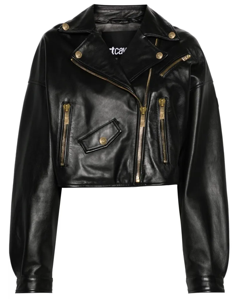 Just Cavalli Bikerjacke aus Leder - Schwarz Schwarz