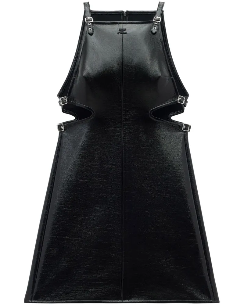 Courrèges Ärmelloses Slash Buckle Minikleid - Schwarz Schwarz