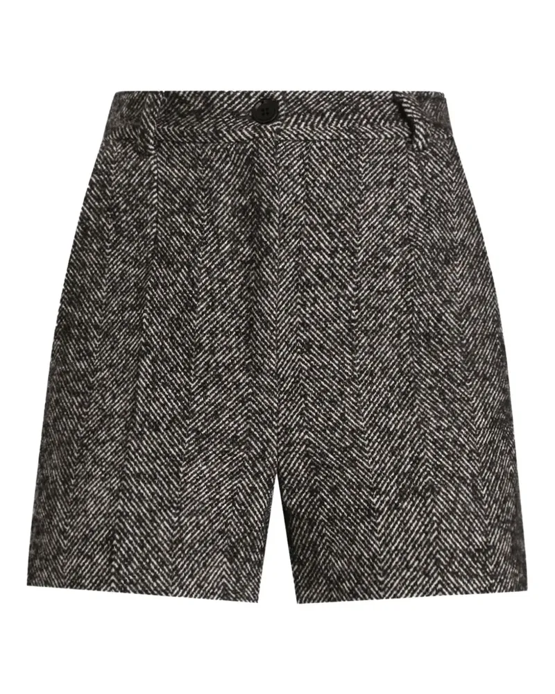Dolce & Gabbana Tweed-Shorts mit Fischgrätenmuster - Schwarz Schwarz