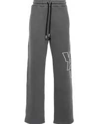 OFF-WHITE Gerade Hose mit Logo-Stickerei Grau