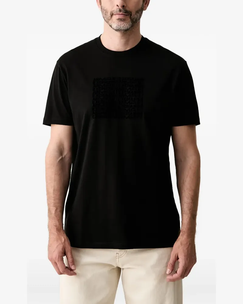 Armani Exchange logo-print crew-neck T-shirt - Schwarz Schwarz