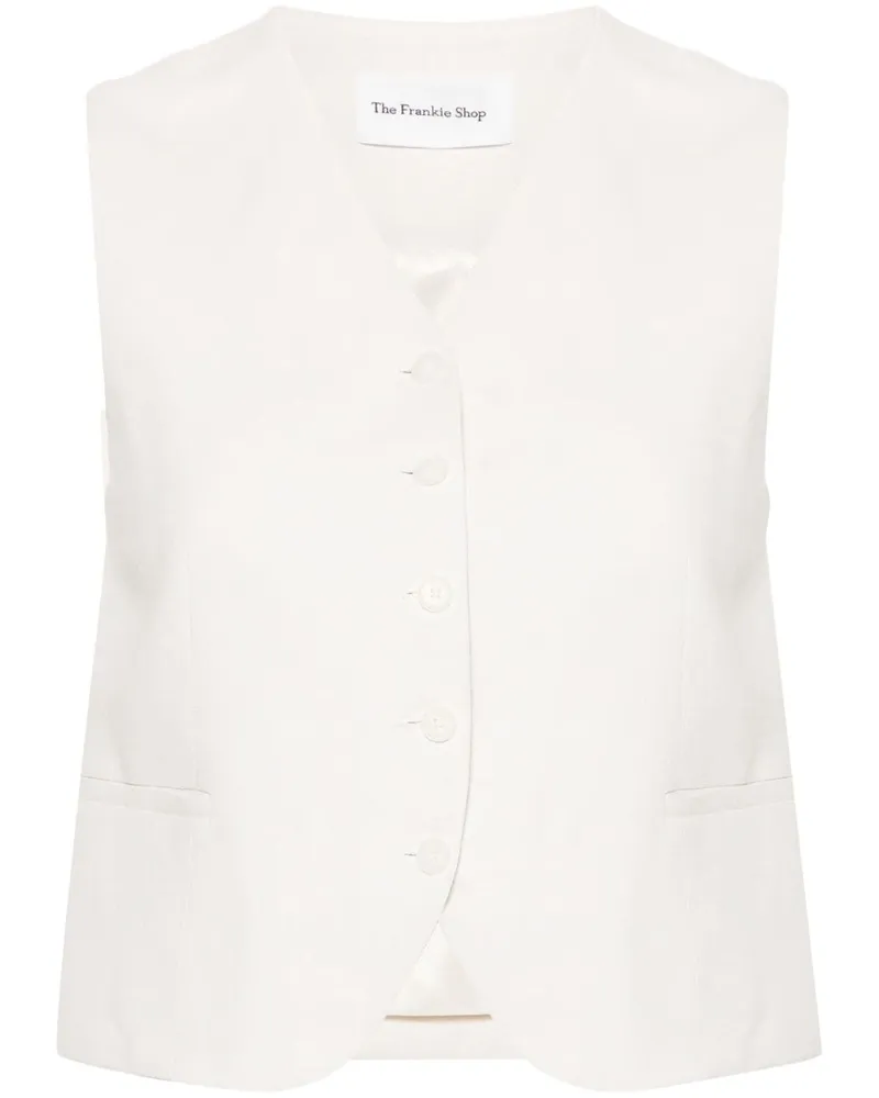 FRANKIE Shop Chelsea Top mit V-Ausschnitt - Nude Nude