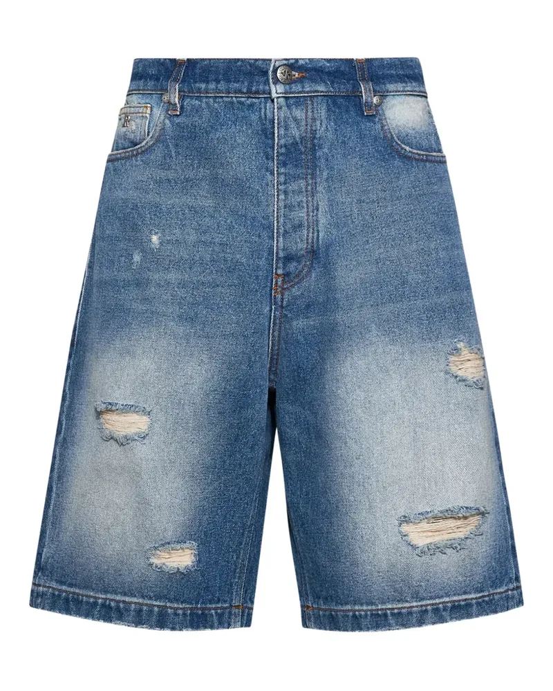 John Richmond Jeans-Shorts im Distressed-Look - Blau Blau