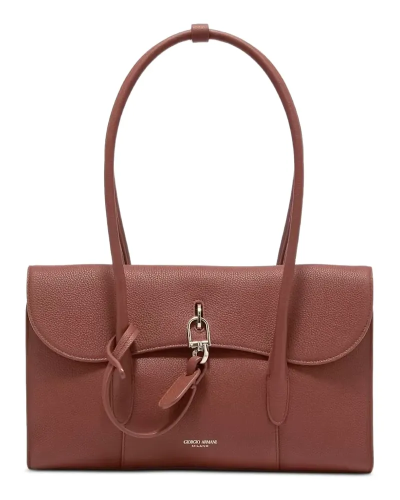 Giorgio Armani Kleine Mavery Schultertasche aus gekörntem Leder - Rot Rot