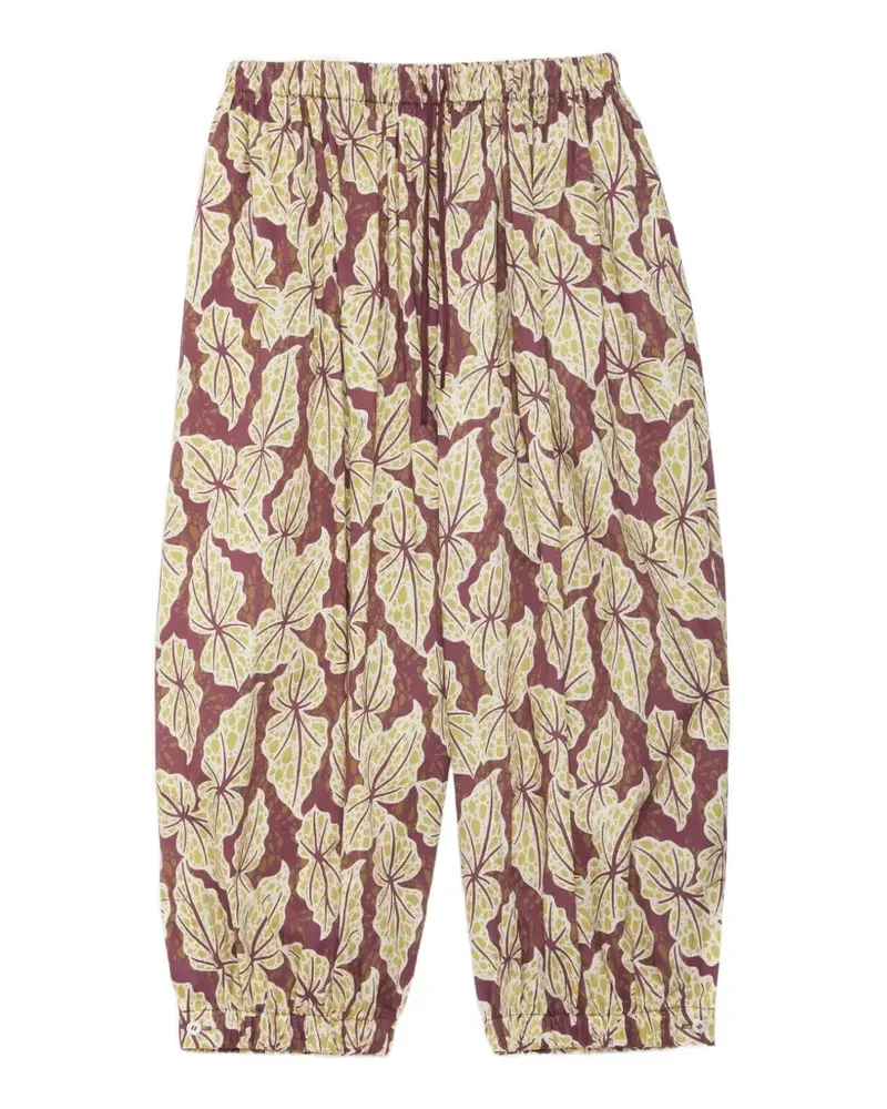 ottod’Ame leaf-print balloon trousers - Rot Rot