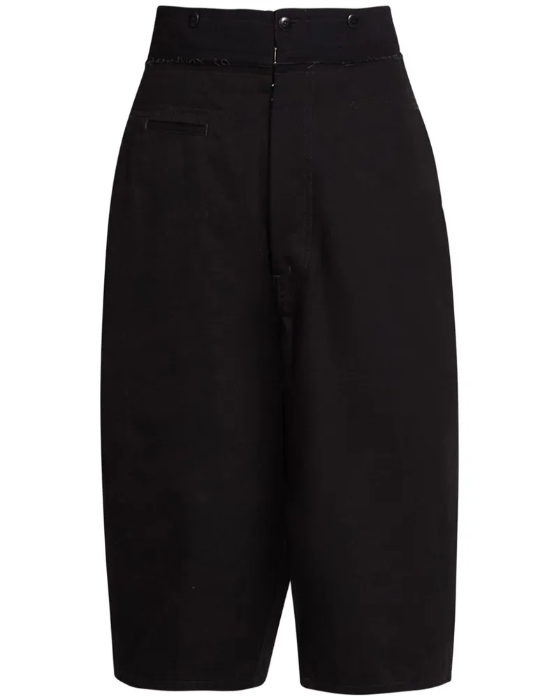Maison Margiela Baggy-Shorts mit ungesäumten Kanten - Schwarz Schwarz