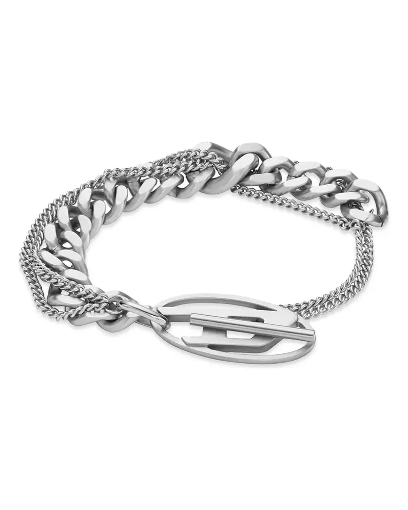 Diesel Oval D Kettenarmband - Silber Silber