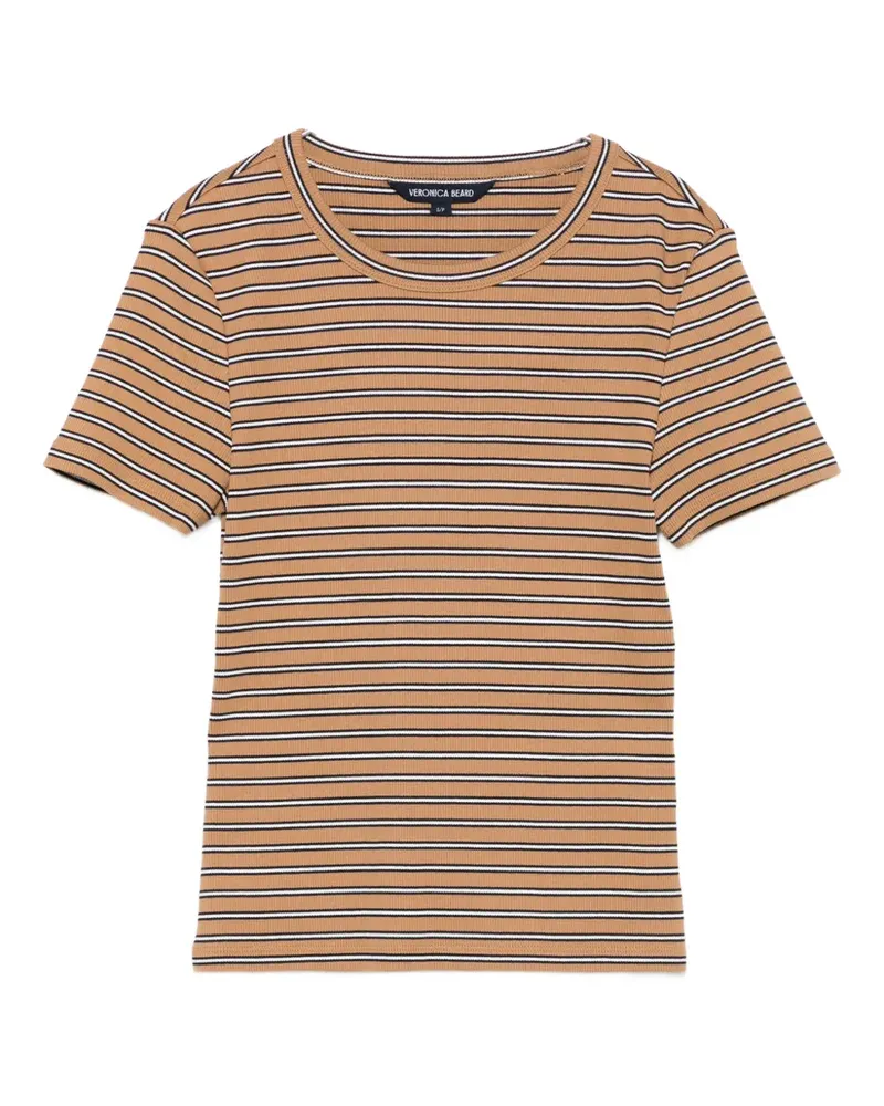 Veronica Beard Geripptes Pruitt T-Shirt mit Streifen - Braun Braun