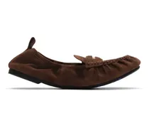 Loafer mit Logo-Schild - Braun