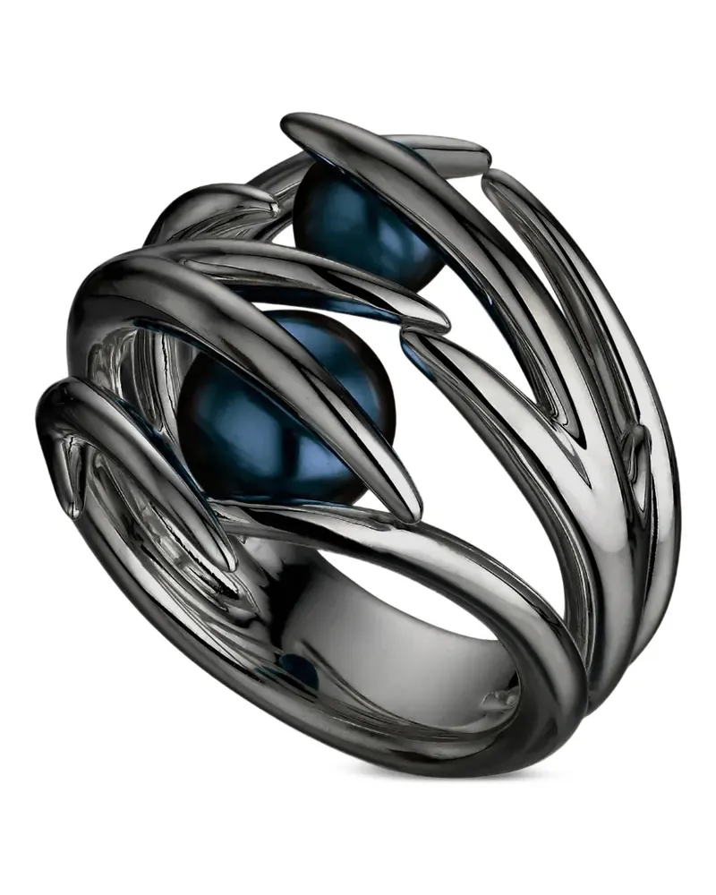 Shaun Leane Hook Ring mit Perle - Schwarz Schwarz