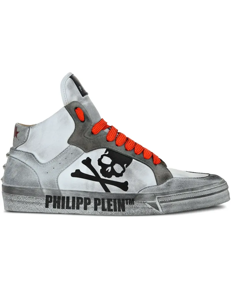 Philipp Plein High-Top-Sneakers mit Totenkopf - Grau Grau