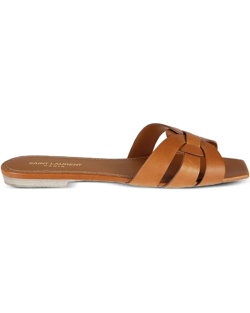 Saint Laurent Flache Tribute Sandalen - Braun Braun