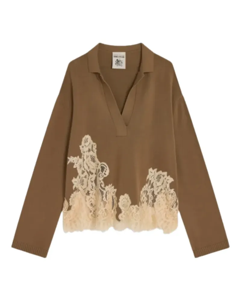 Semicouture V-neck sweater - Nude Nude