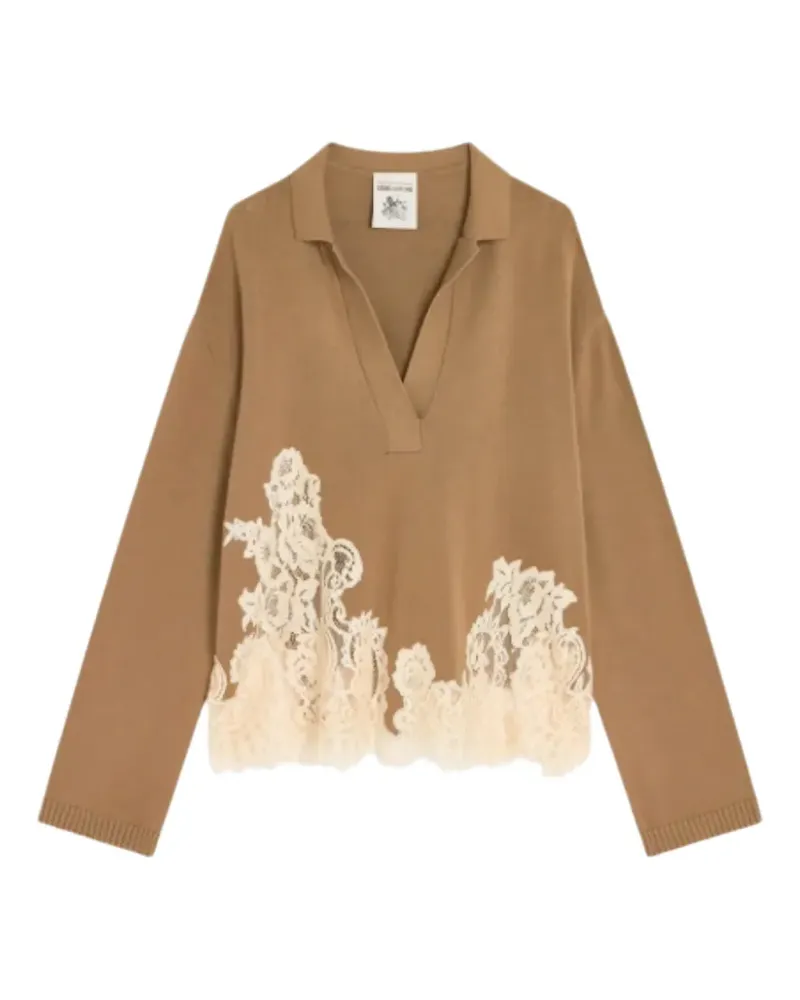 Semicouture Pullover mit V-Ausschnitt - Nude Nude