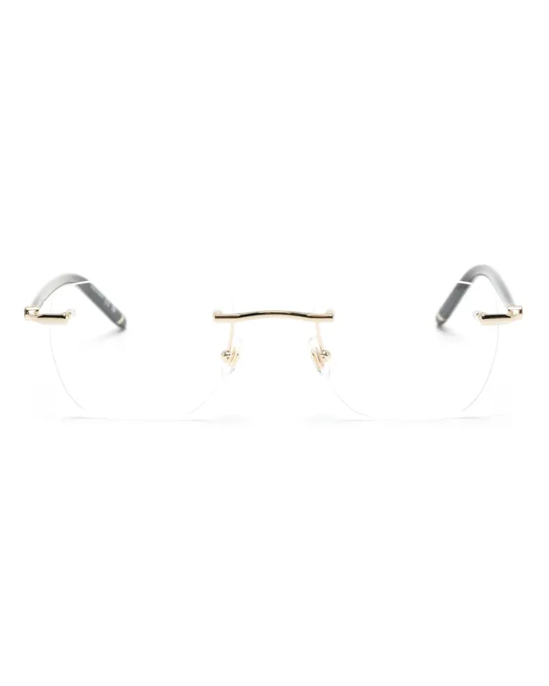 Montblanc Rahmenlose Brille mit eckigen Gläsern - Schwarz Schwarz