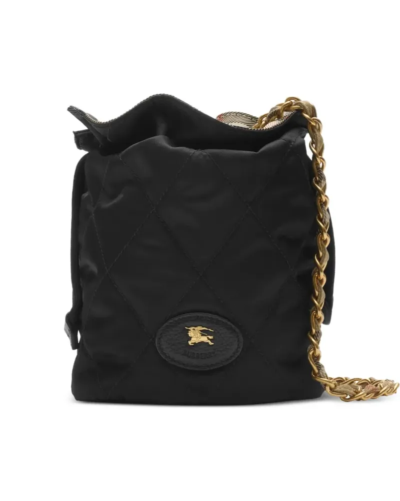 Burberry Gesteppte Horseshoe Mini-Tasche mit Kettenriemen - Schwarz Schwarz