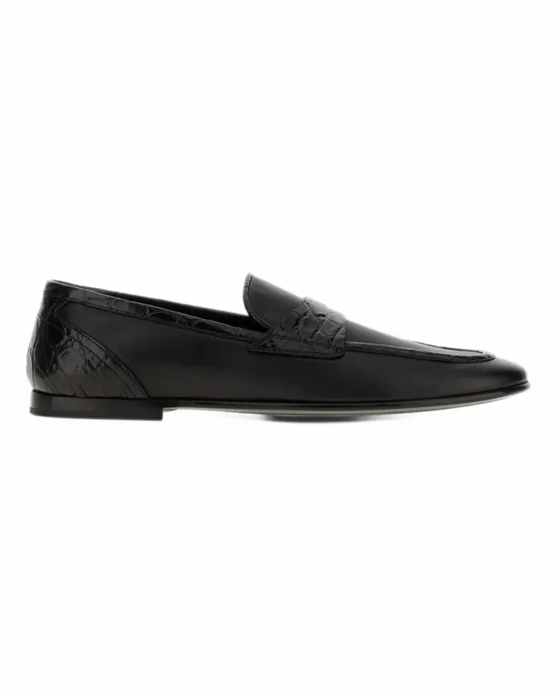 Dolce & Gabbana alligator-effect leather loafers - Schwarz Schwarz