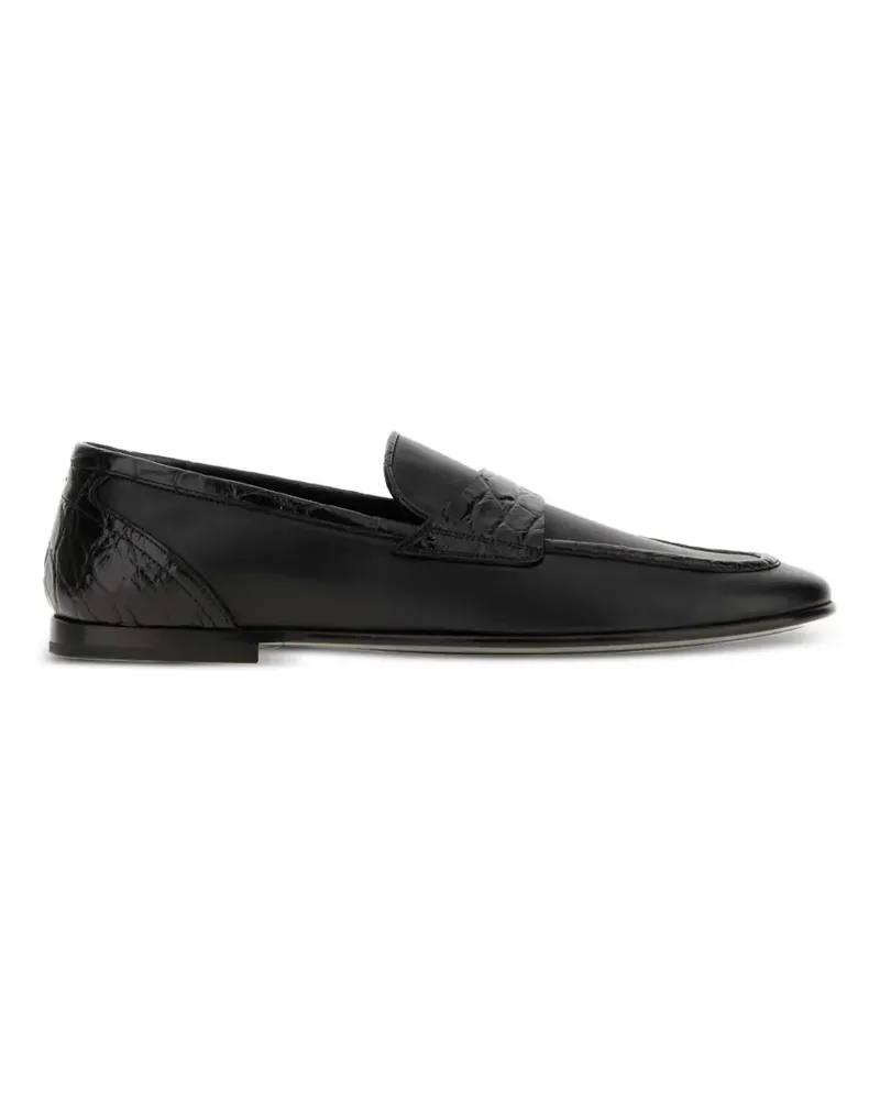 Dolce & Gabbana Loafer aus Leder mit Alligator-Effekt - Schwarz Schwarz