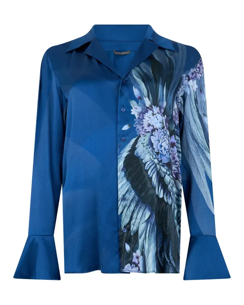 Alberta Ferretti floral-print flared-cuff shirt - Blau Blau
