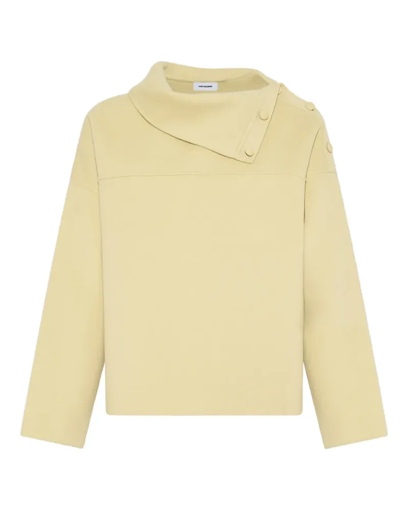 Yves Salomon Stehkragen-Bluse mit Knopfdetail - Gelb Gelb