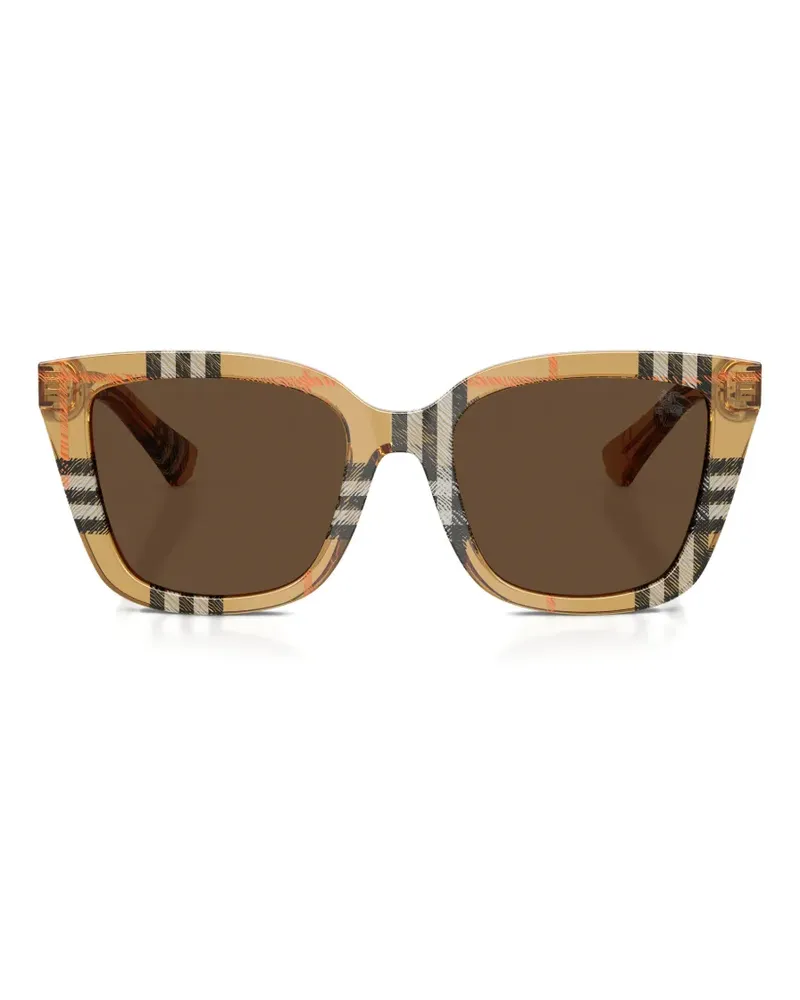 Burberry Eckige Sonnenbrille mit Check - Braun Braun