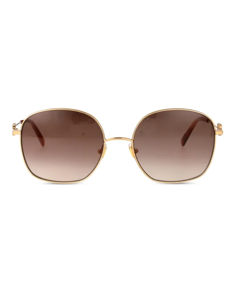 Valentino Garavani VLogo Signature rectangle-frame sunglasses - Gold Gold