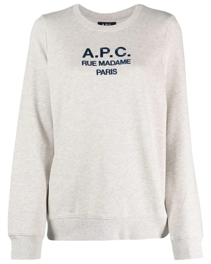 A.P.C. Sweatshirt mit Logo-Print Nude