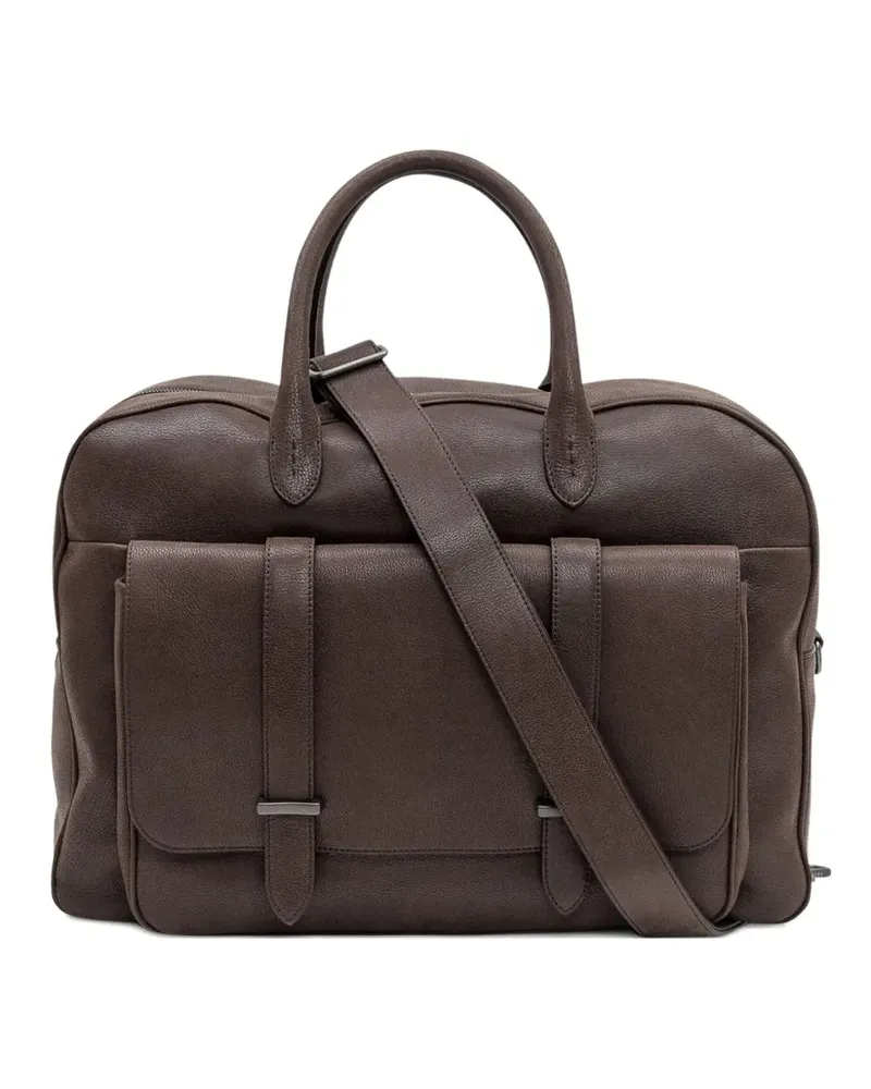 Orciani Flap Jones Tote Bag - Braun Braun