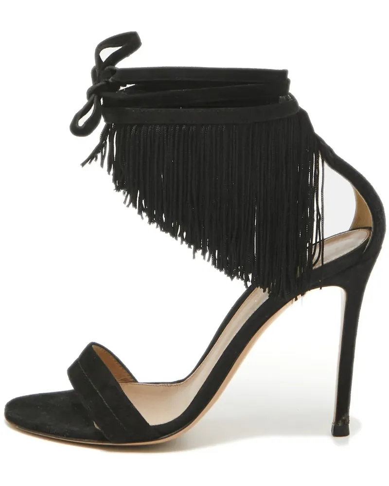 Gianvito Rossi Pre-owned Olivia Sandalen mit Fransen 100mm - Schwarz Schwarz