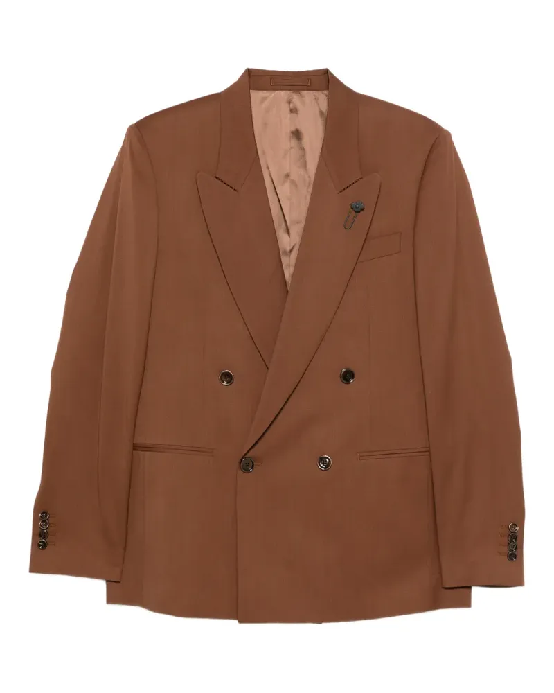 LARDINI double-breasted blazer - Braun Braun