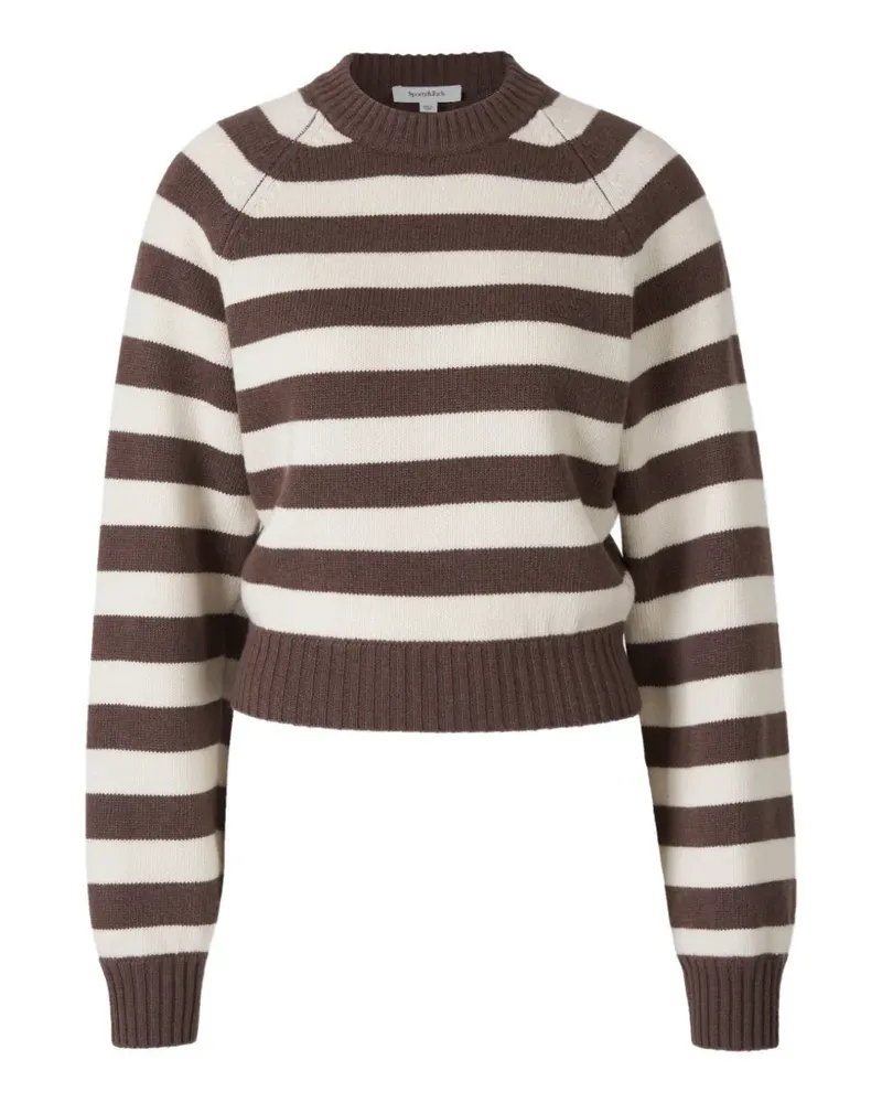 SPORTY & RICH Gestreifter Pullover - Braun Braun