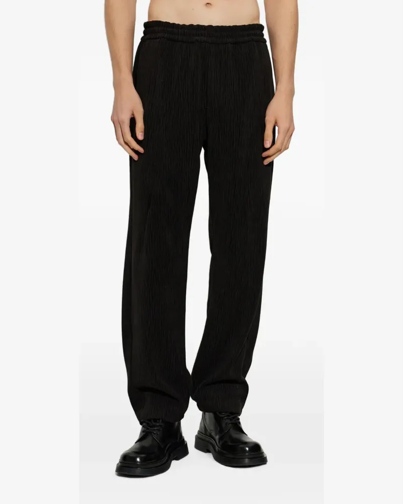 Post Archive Faction ribbed-knit track pants - Schwarz Schwarz