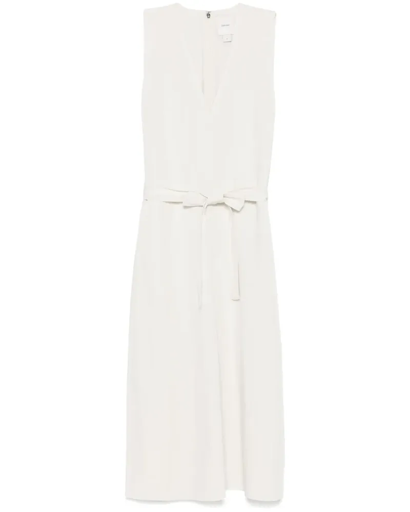 Calvin Klein Midikleid mit Gürtel - Weiß Weiß