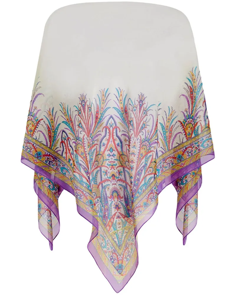Etro Paisley-Poncho mit U-Boot-Ausschnitt - Nude Nude