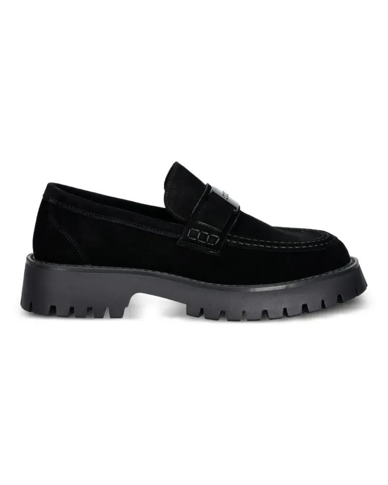 Guess logo-plaque chunky-sole loafers - Schwarz Schwarz