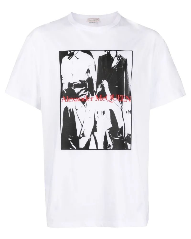 Alexander McQueen T-Shirt mit Foto-Print Weiß
