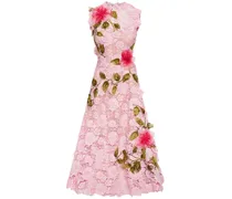 Ärmelloses Hibiscus Guipure-Kleid - Rosa