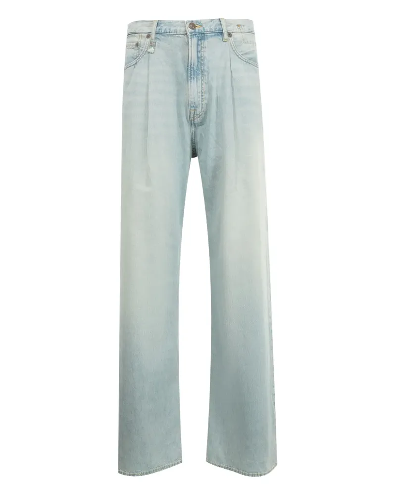 R13 Jeans mit Faltendetails - Blau Blau