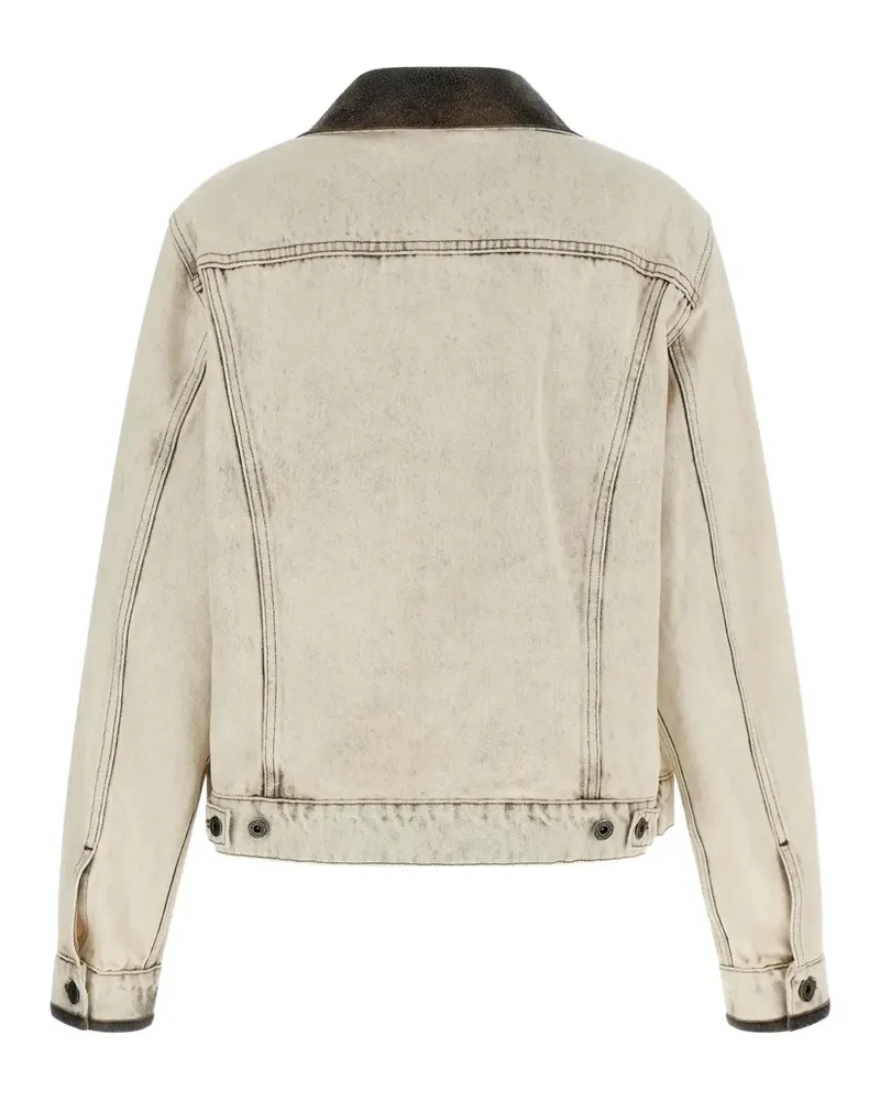 Miu Miu button-up collared logo jacket - Grau Grau