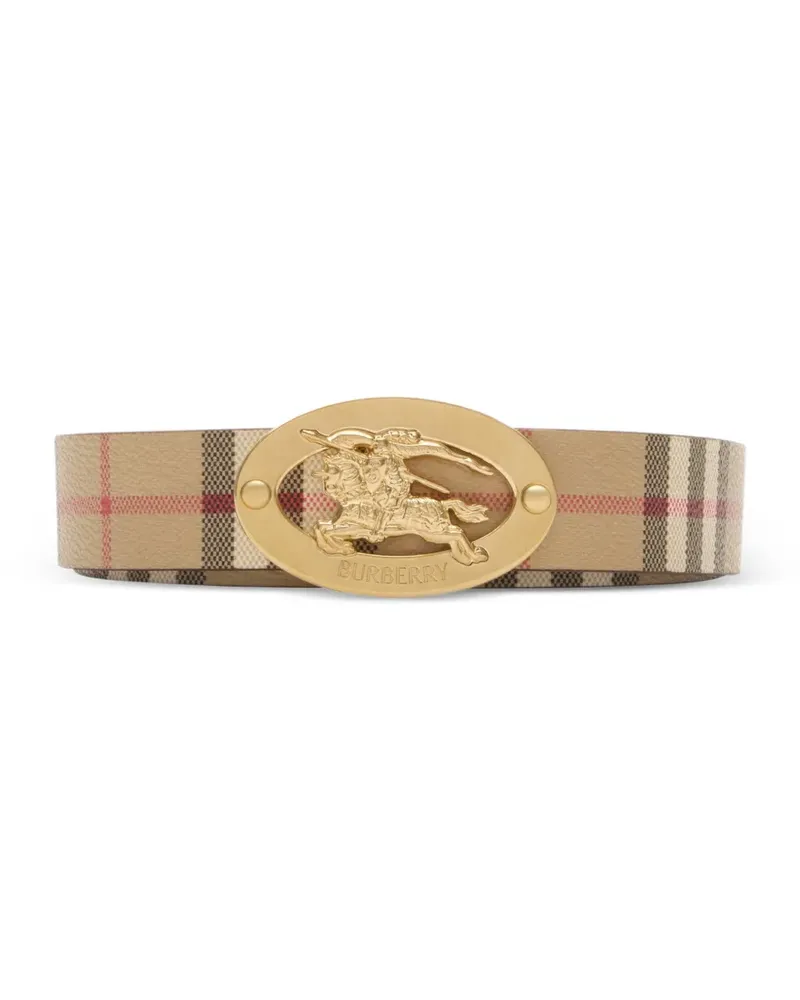 Burberry reversible Check Knight stamp belt - Nude Nude