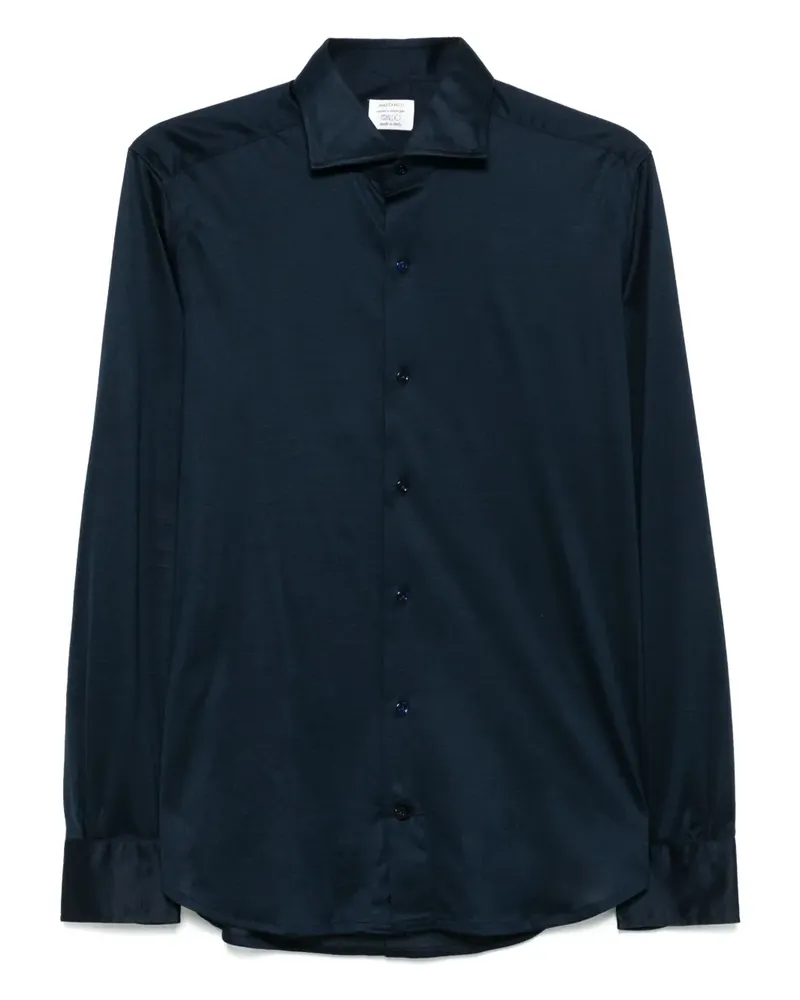 MAZZARELLI Klassisches Jerseyhemd - Blau Blau