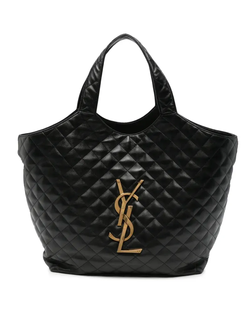 Saint Laurent Gesteppte Icare Tasche aus Lammleder - Schwarz Schwarz